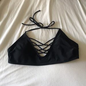 Cupshe black cris cross bikini top